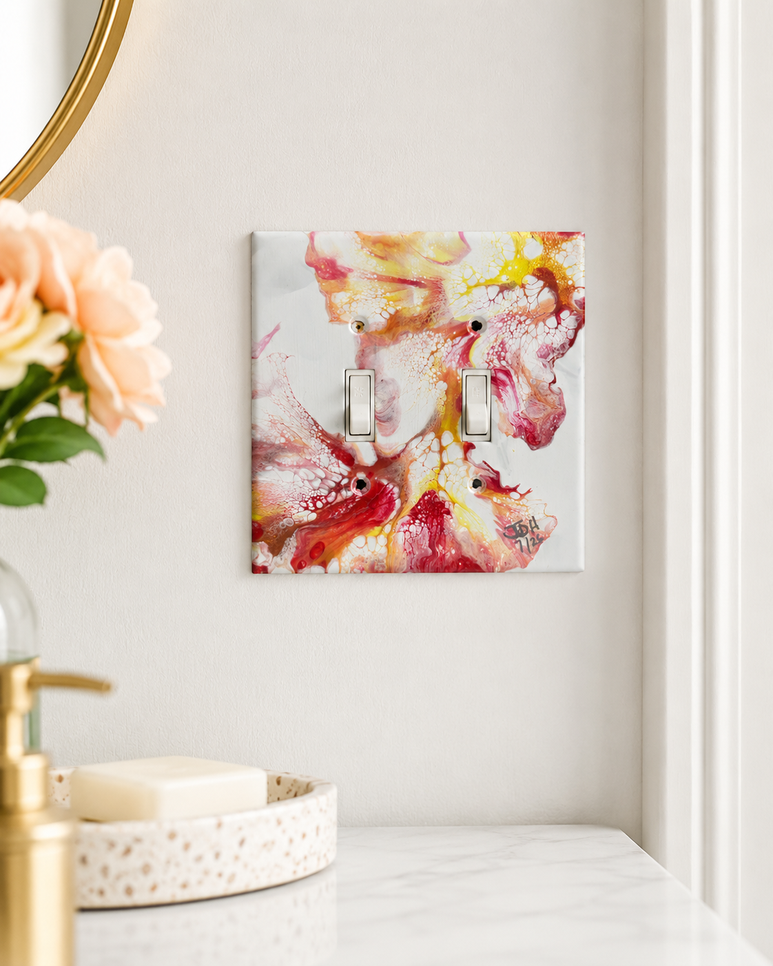 Candied Flight, an original painted lightswitch cover by JD Hecht