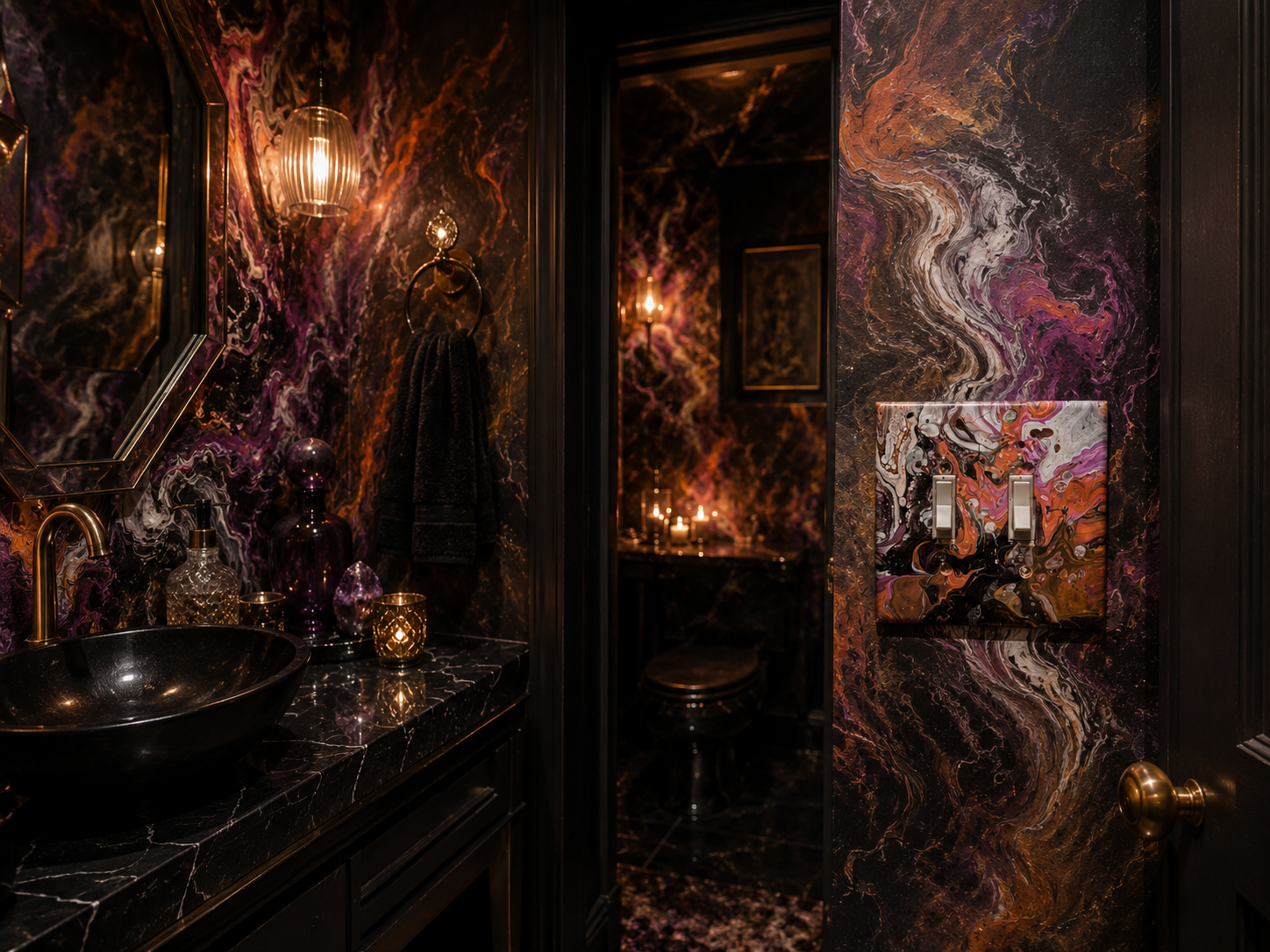 Kitchen After Midnight, an original painted lightswitch cover by JD Hecht