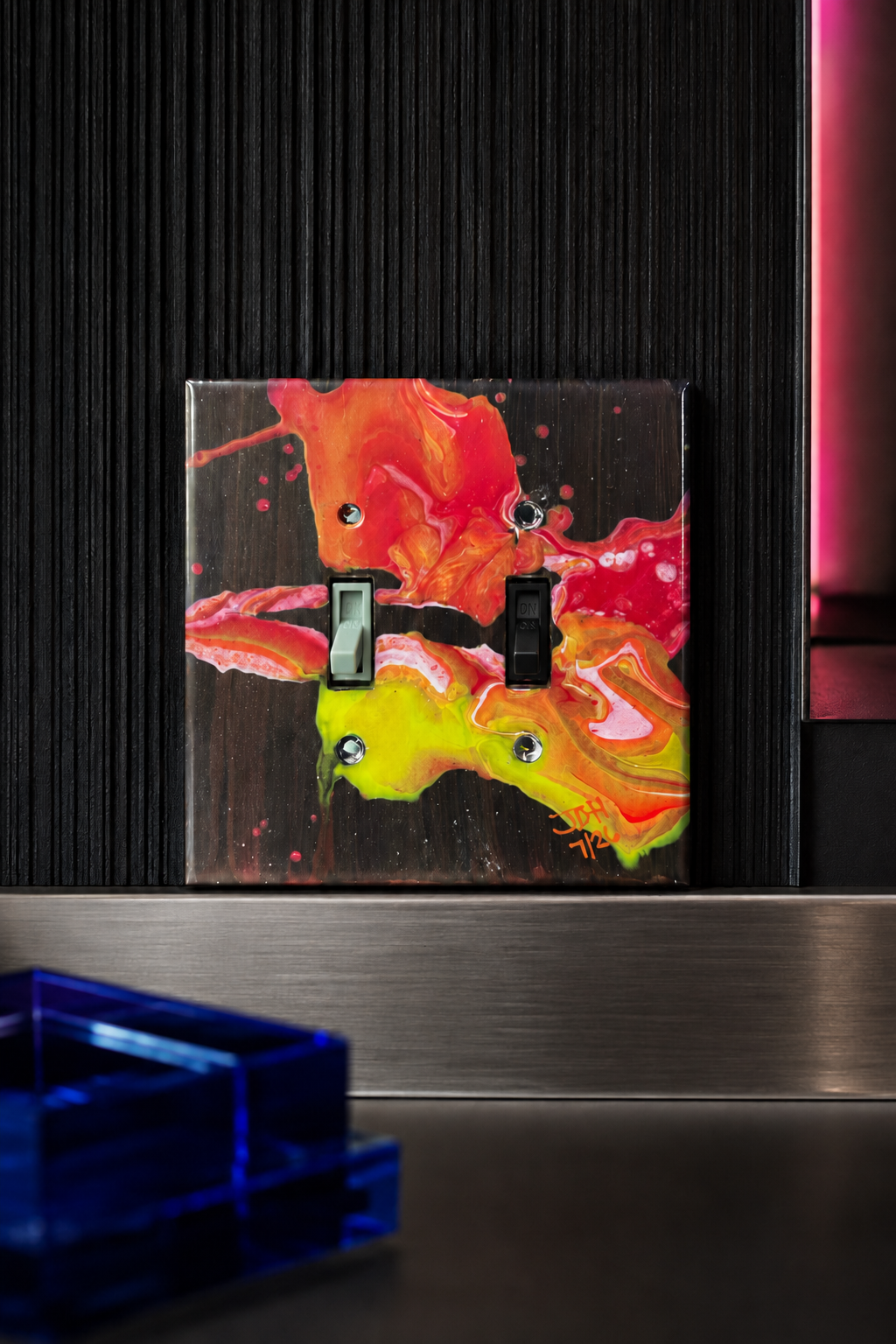 Voltage Bloom, an original painted lightswitch cover by JD Hecht